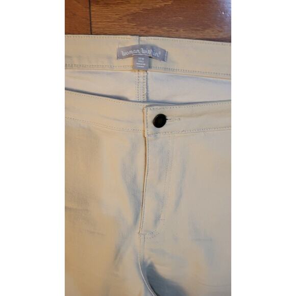 Woman Within Plus Size 18W Tall Khaki Beige Straight Leg Jeans Pants - Picture 14 of 14